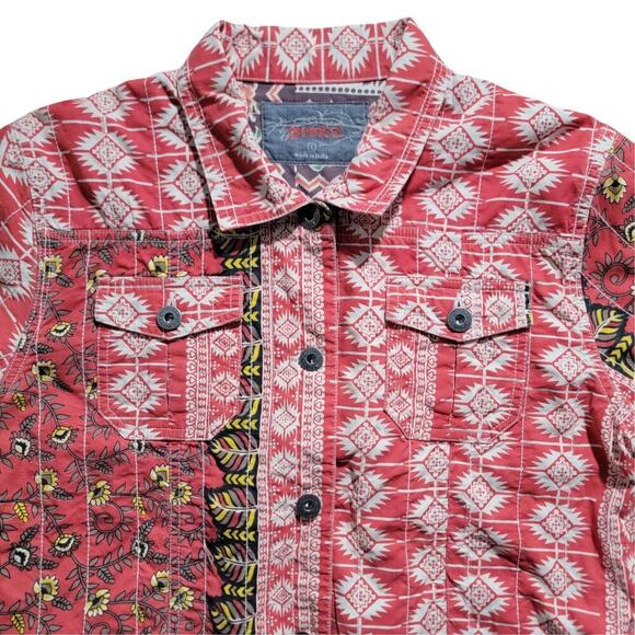 GRAMICCI Jaime Arizona Orange Aztec Printed Cropped Button Up Jacket Womens L - Picture 9 of 16